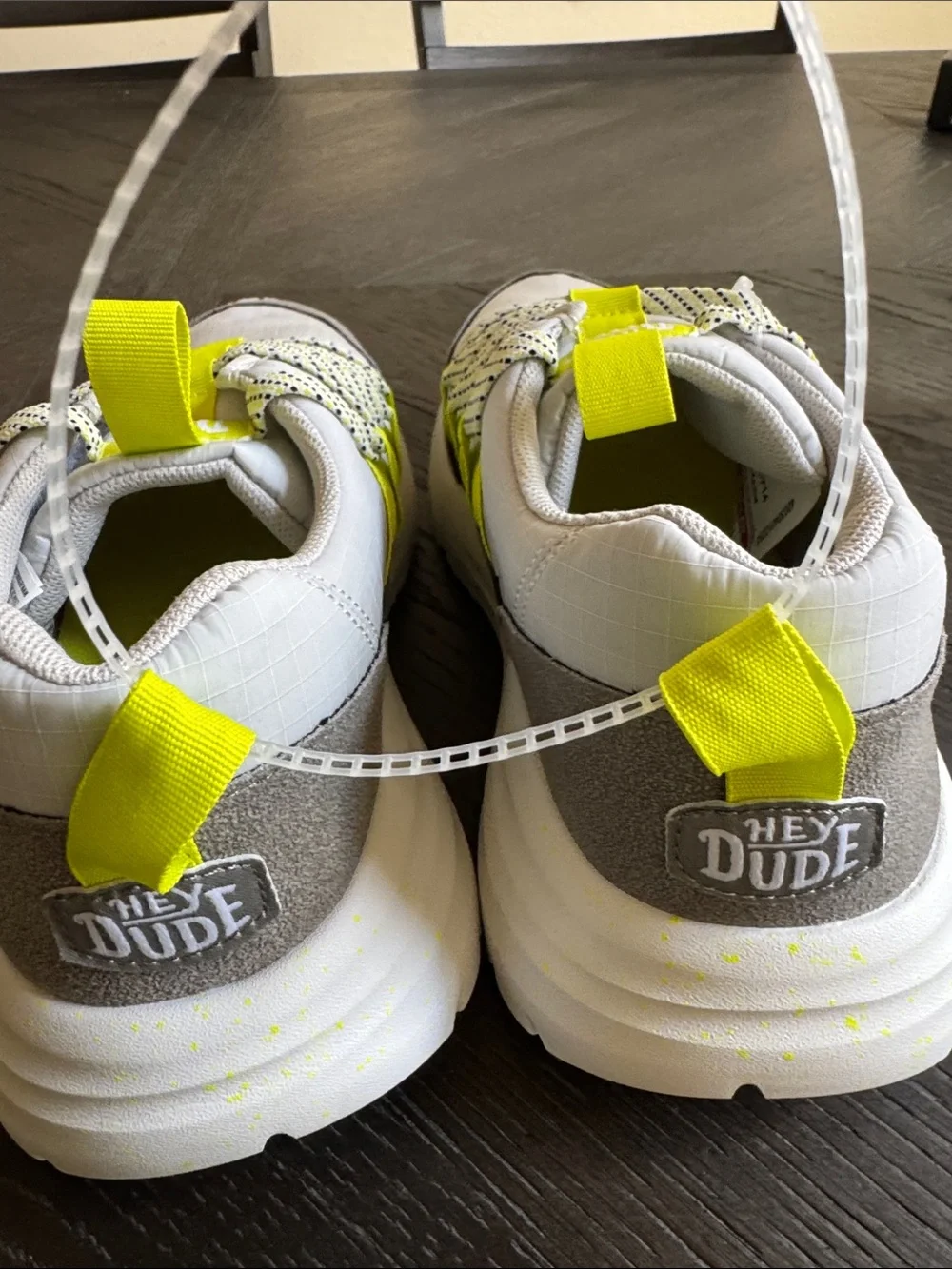 Hey Dude Sirocco Trek Y sport Cream and Neon Yellow Casual Lace-Up Sneakers